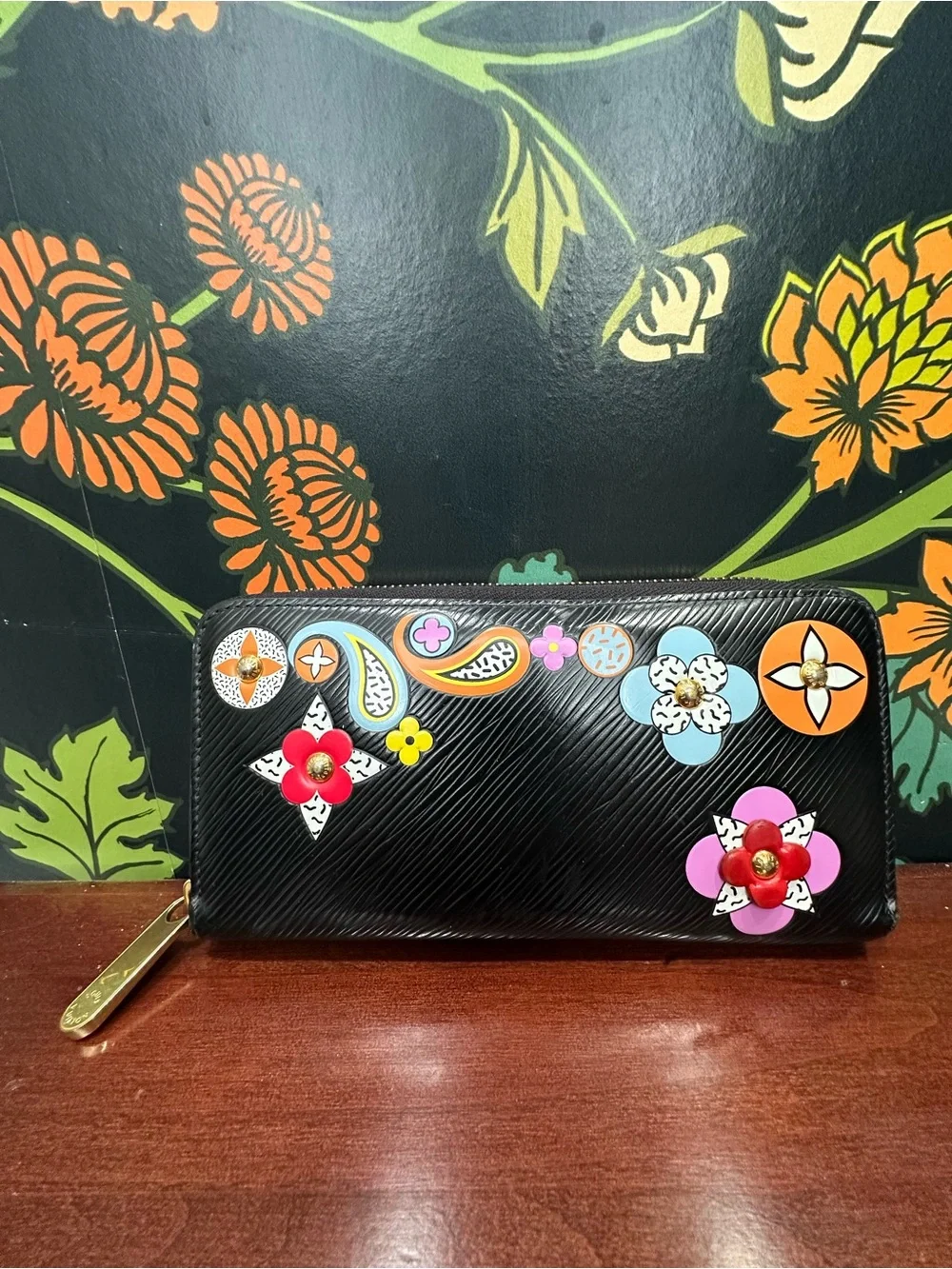 Louis Vuitton M62296 Epi Blooming Flowers Zippy Wallet Black